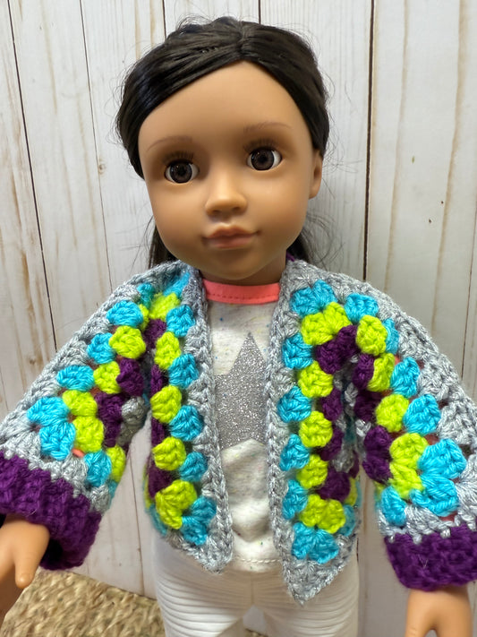Electric Snow Day Doll Cardigan